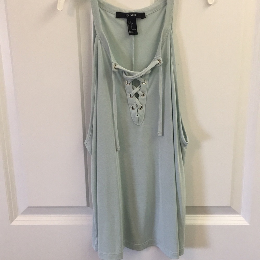 mint green tank top